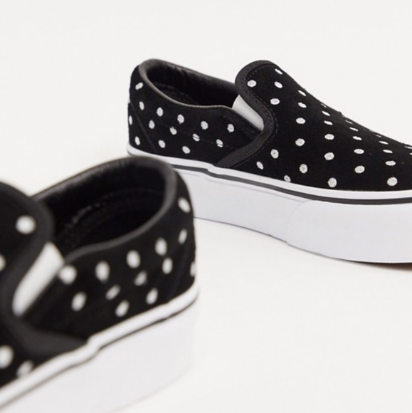 vans suede polka dot platform